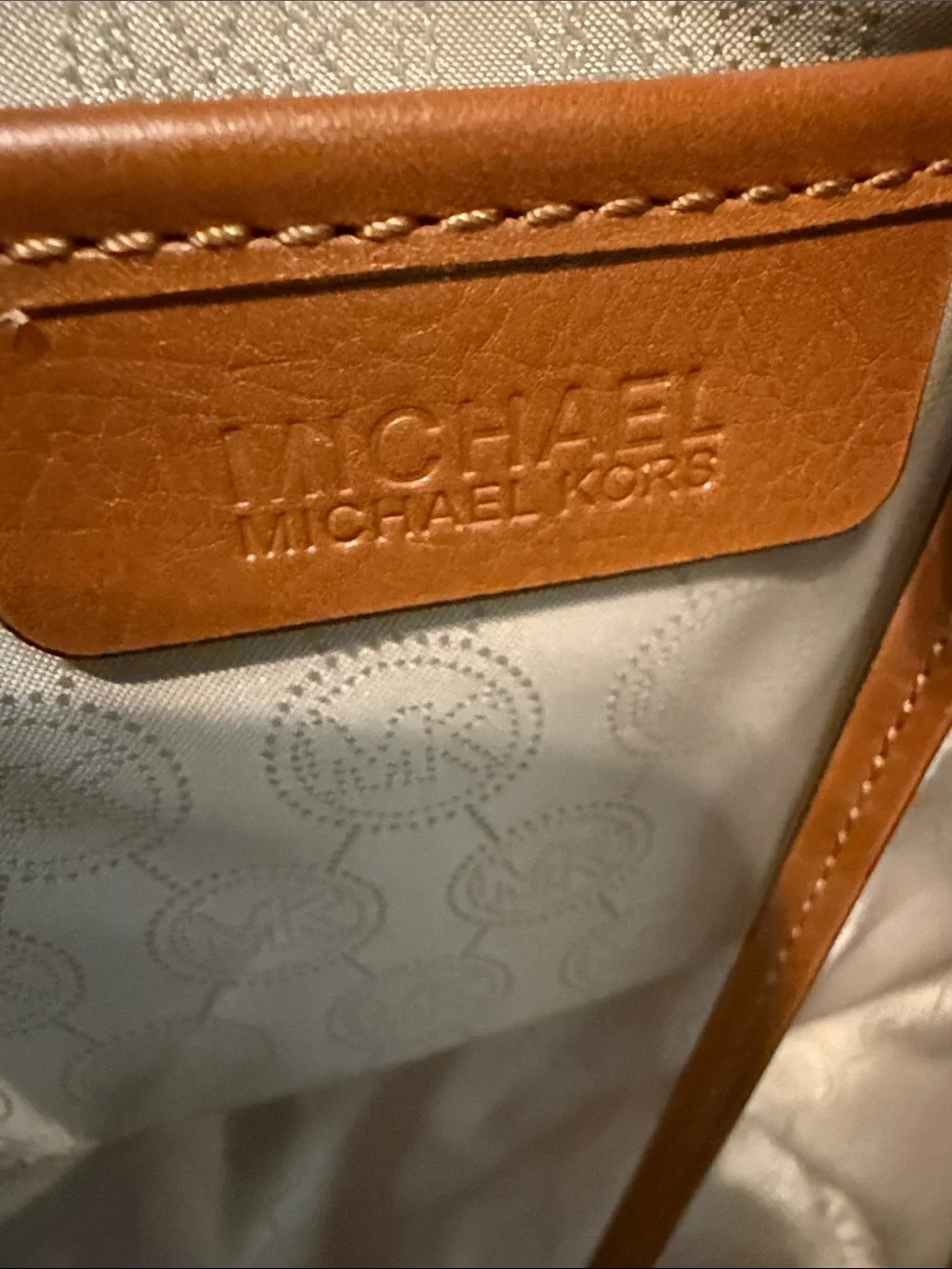 Michael Kors Brown & Tan MK Logo Laptop Tote